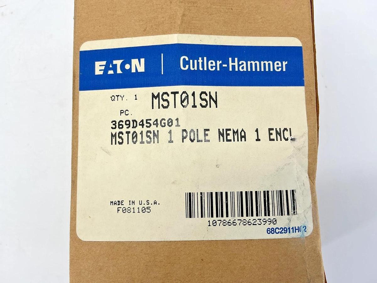 New Eaton Cutler-Hammer MST01SN Manual Motor Starter 1-Pole Nema-1 Enclosure