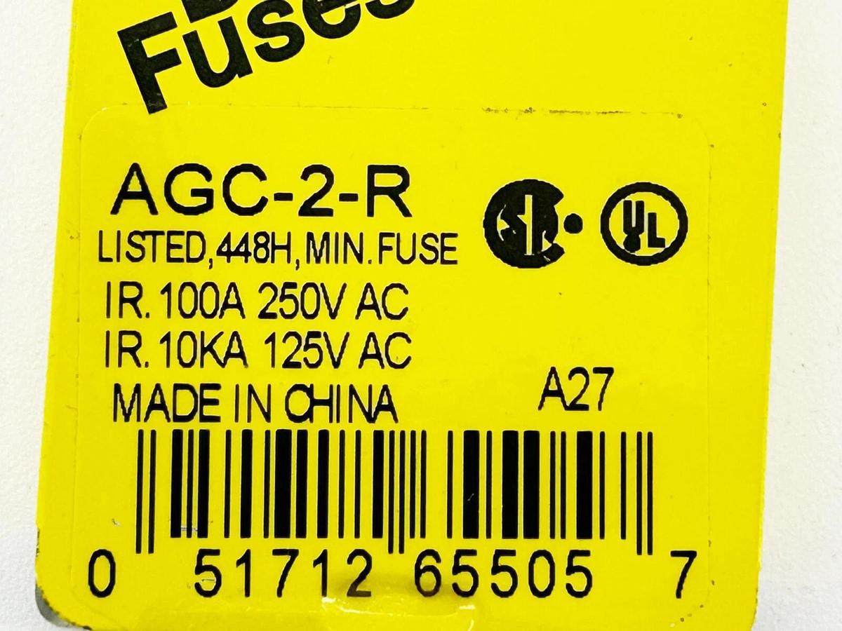 New Lot of 15 Bussmann AGC-2-R Glass Fuse Tube 32V 2A