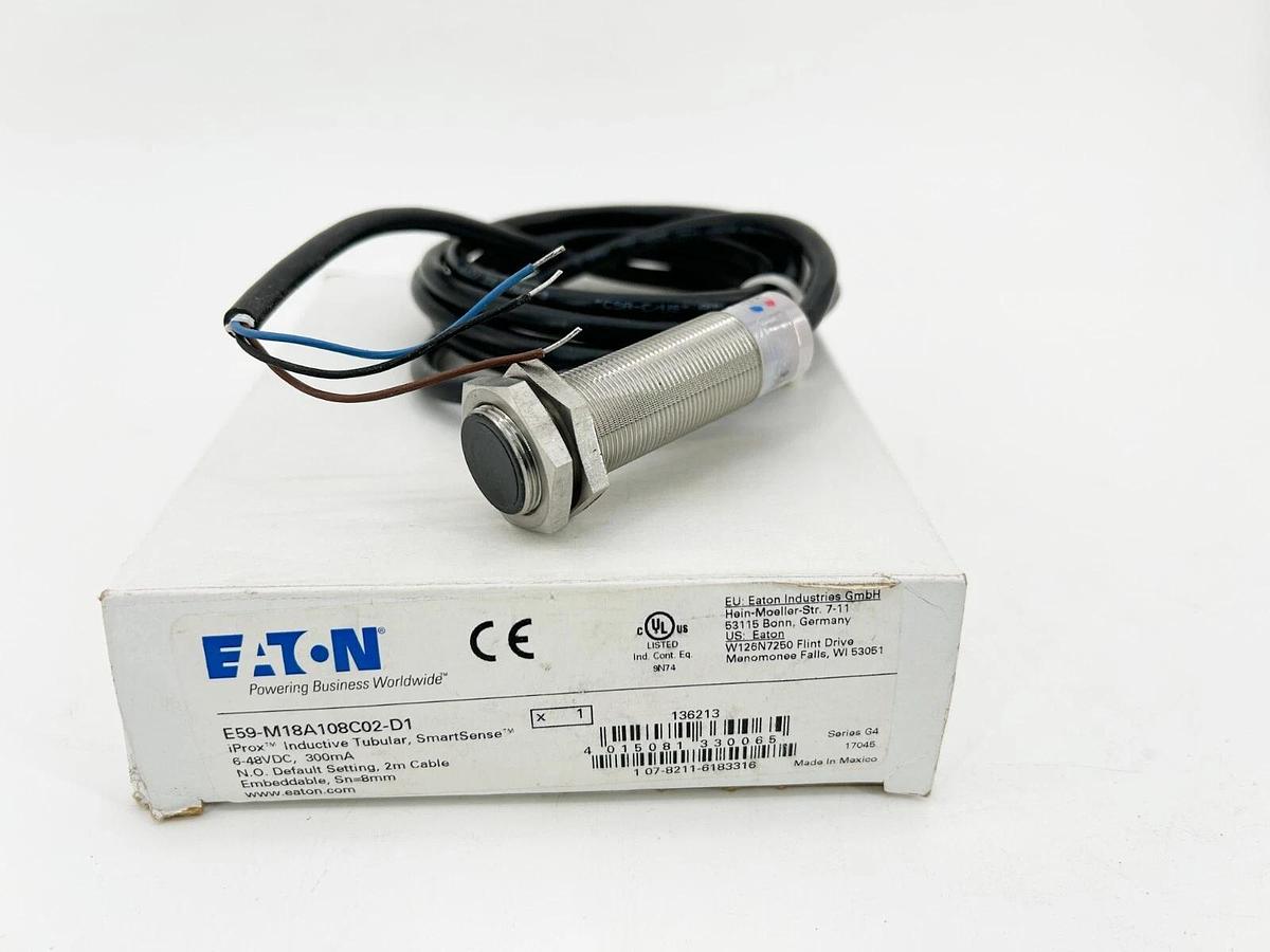New Eaton E59-M18A108C02-D1 Inductive Proximity Sensor 6-48VDC 300MA
