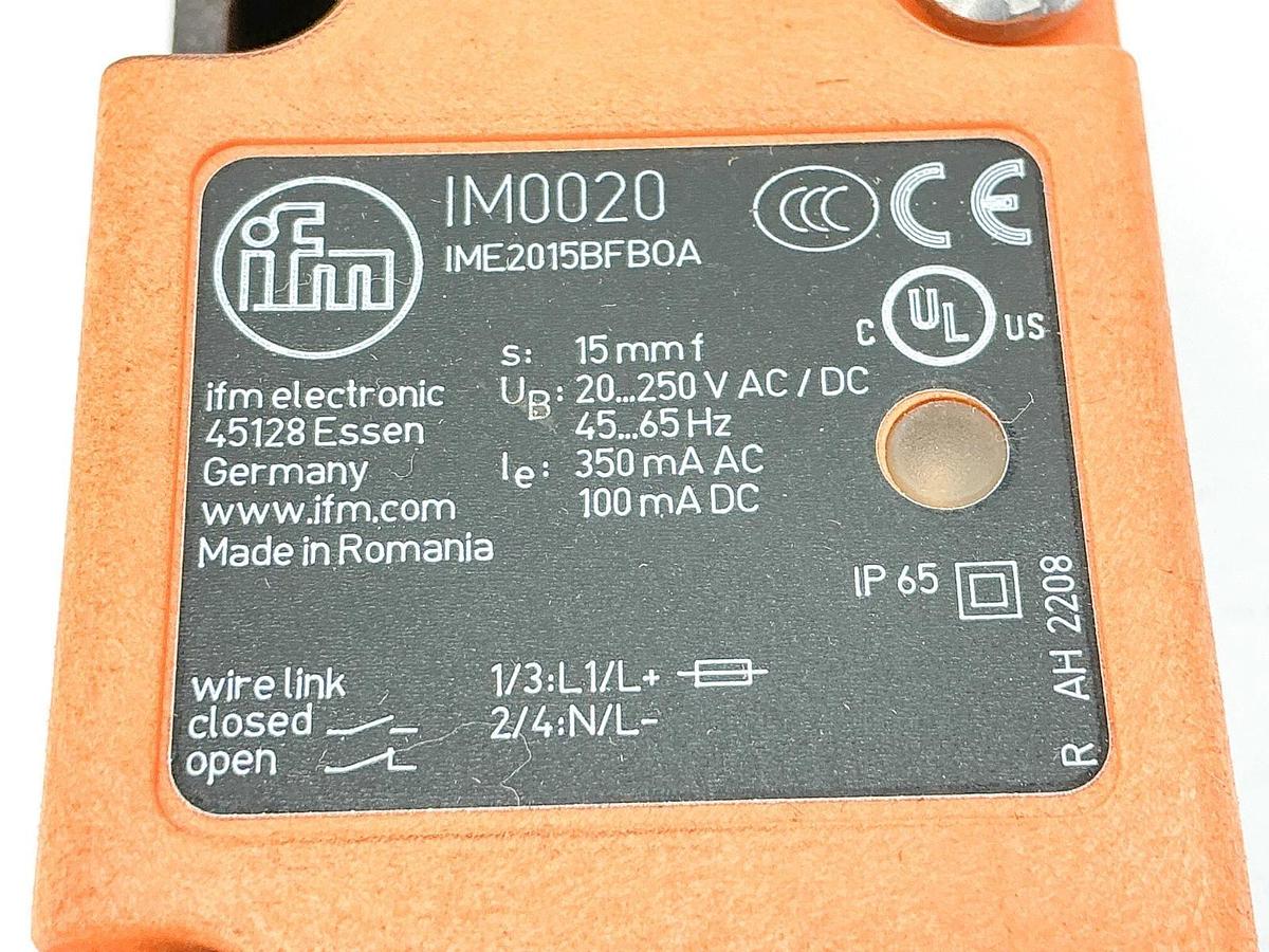 New IFM IME2015BFBOA Proximity Sensor 250V 100mA IM0020 - No Box