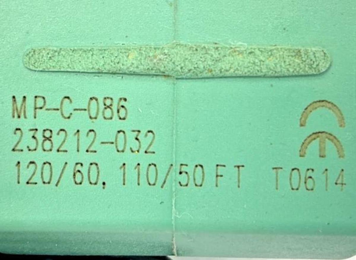 Used ASCO 238212-032 Valve Coil Plug-In 2-Pin 110/120VAC 50/60HZ MP-C-086