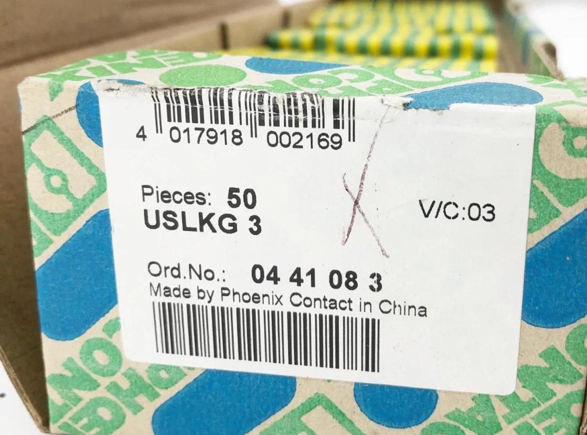 Box of 50 New Phoenix Contact USLKG 3 Terminal Blocks 0441083