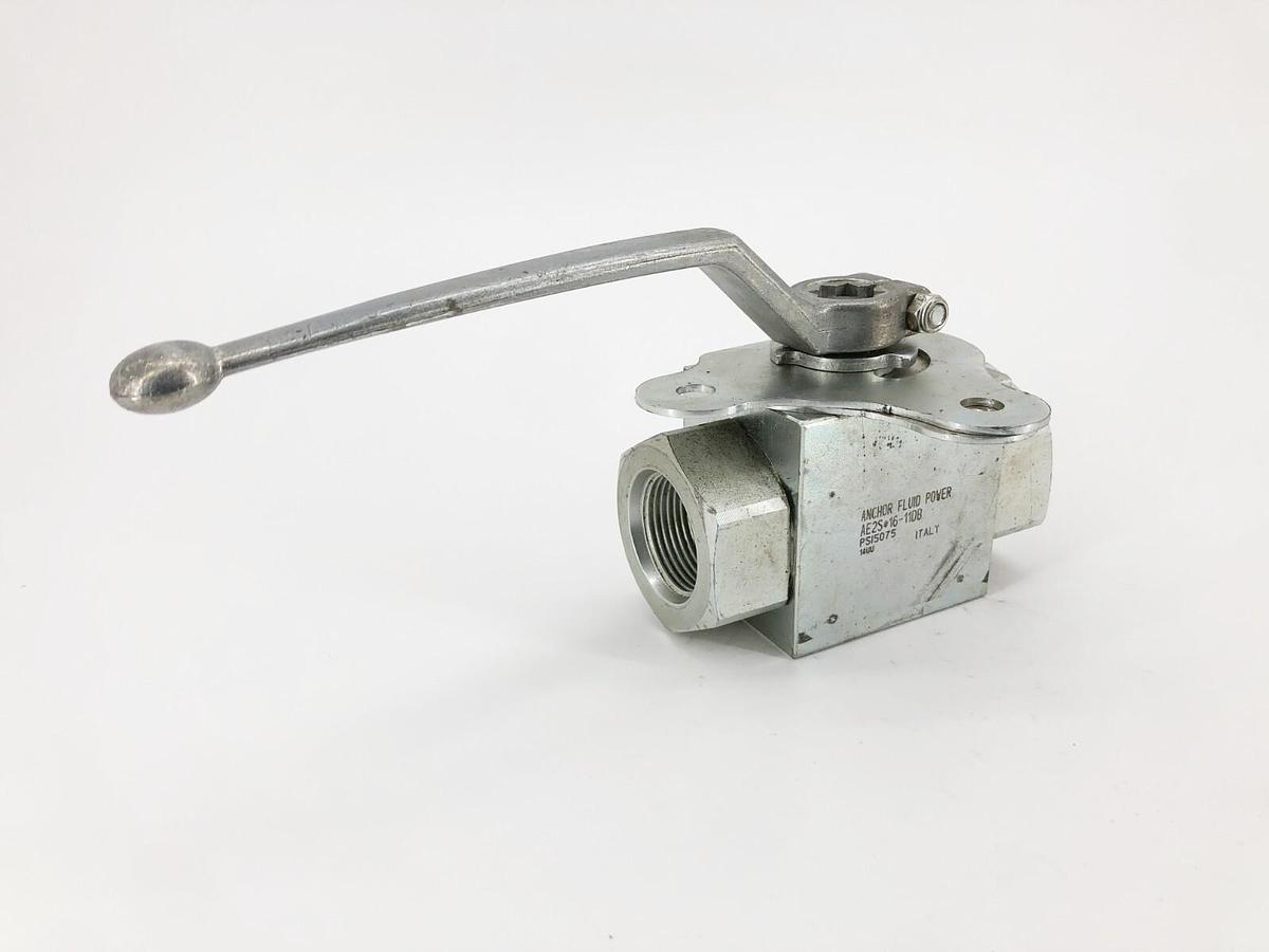 Used Anchor Fluid Power AE2S#16-11DB 2-Way Ball Valve #16SAE Ports 5075PSI