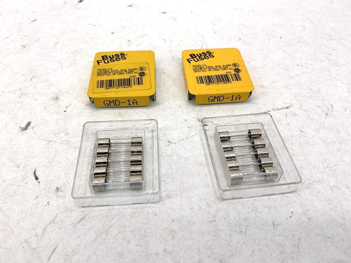 Lot of 10 New Bussmann GMD-1A Glass Mini Fuses 1A 250V