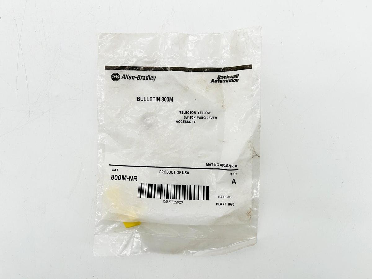 New Allen Bradley 800M-NR Pushbutton Selector Knob Yellow 22MM Ser.A