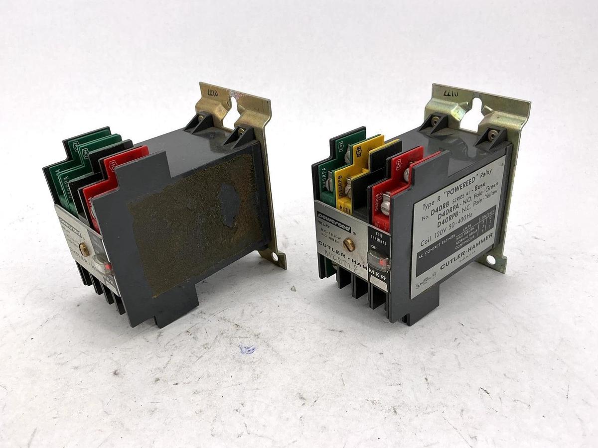 Used Lot of 3 Cutler-Hammer D40RB Ser A1 Powereed Relay Coil-120V 50/400HZ