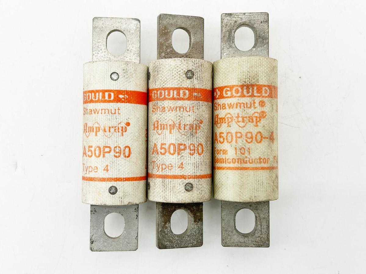 New Lot of 3 Gould Shawmut A50P90 Fast Acting Fuse 90A 500V