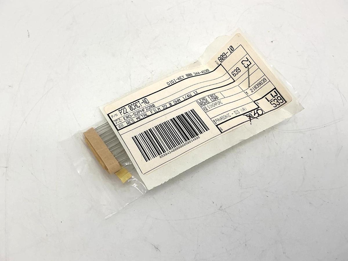 Bag of 30 ERO-S2PHF22R0 Metal Film Resistors 22OHM 1/4W 1% P22.0CACT-ND