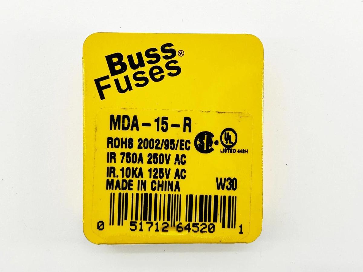 New Lot of 8 MDA-15-R Tube Fuse 15A 250V