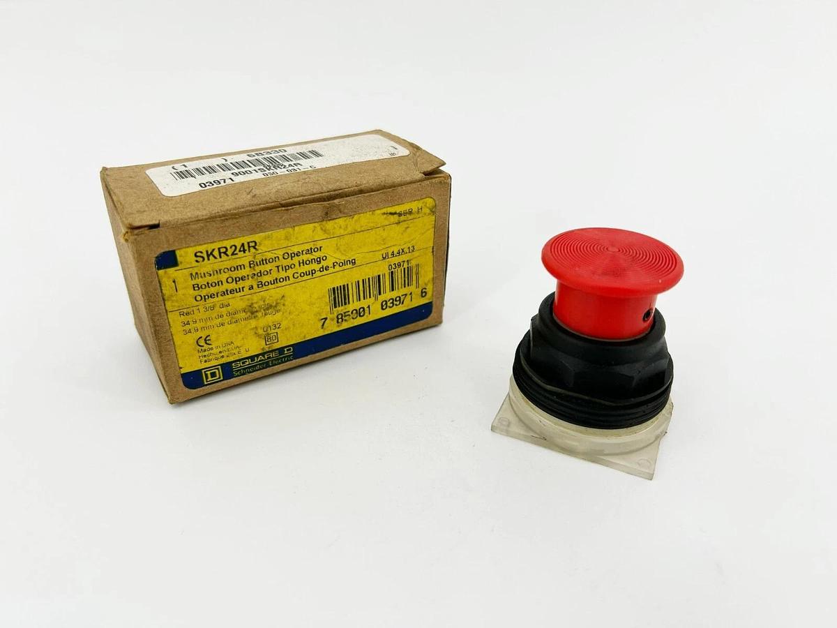 New Square D SKR24R Mushroom Push Button Operator, Red
