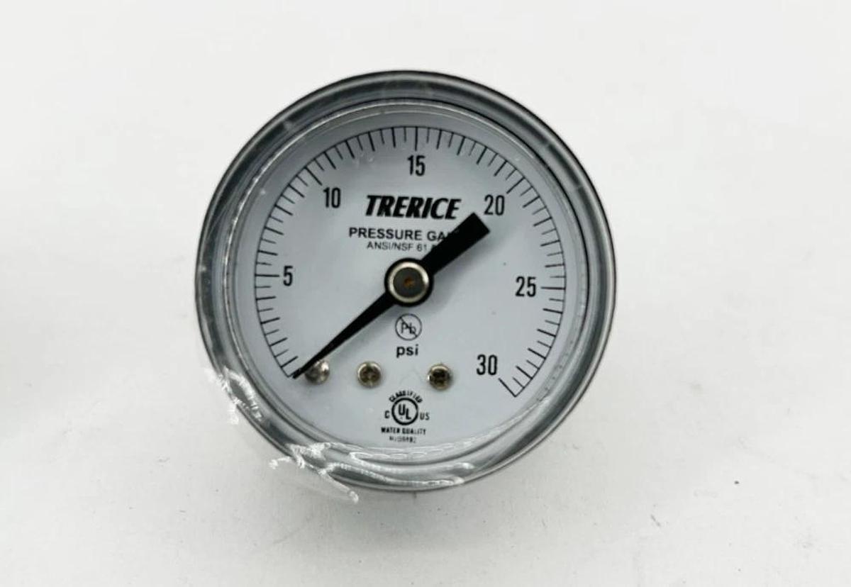 Lot of 2 New Trerice 800B1501BA30 Pressure Gauges 800B 1-1/2" 0-30psi 1/8" CBM