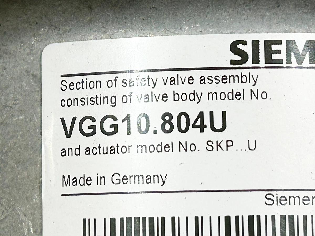 New Siemens VGG10.804U Safety Shut Off Gas Valve 3" 10PSI - No Box