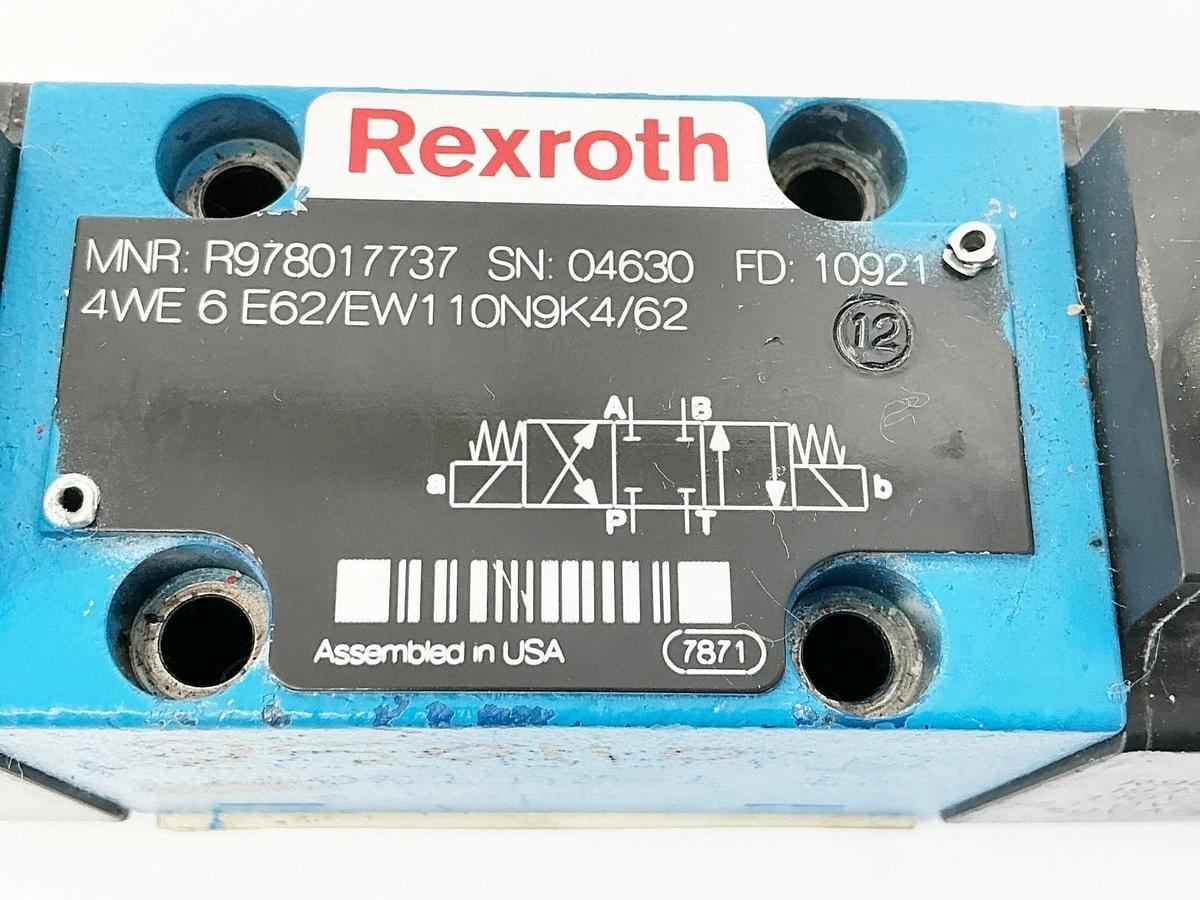 New Rexroth R978017737 Directional Control Valve 4WE6E62/EW110N9K4/62 - No Box