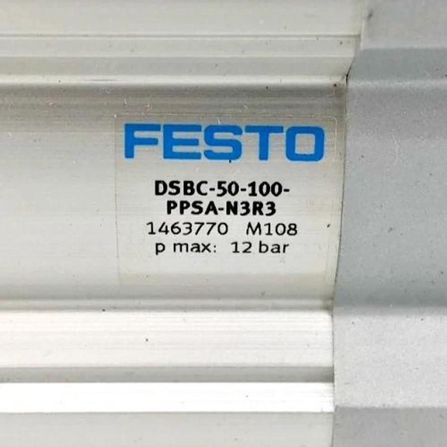 New Festo DSBC-50-100-PPSA-N3R3 Cylinder 50mm Bore 100mm Stroke 1463770 - No Box
