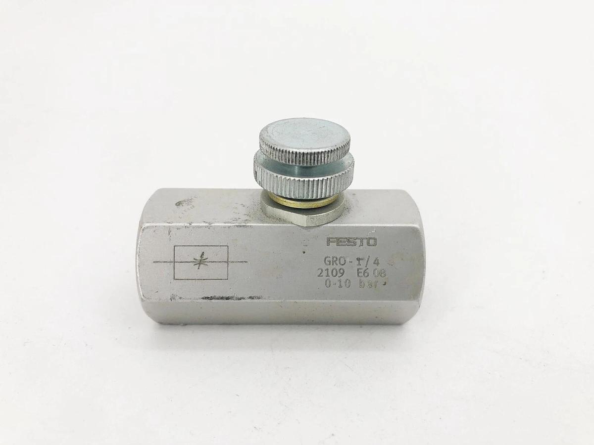Used Festo GRO-1/4 Flow Control Valve 2109 0-10 bar