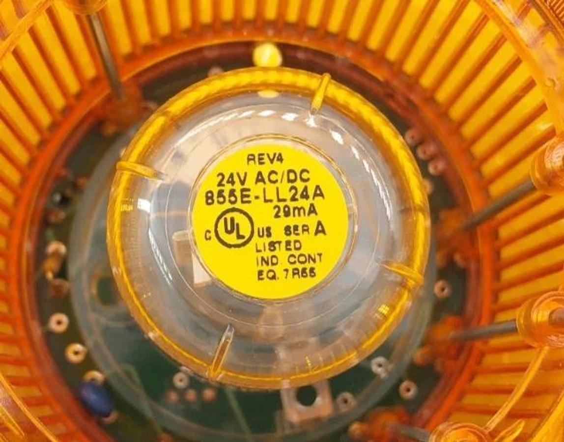 New Allen Bradley 855T-B24GL5 Ser. C Flashing LED Amber Stack Light
