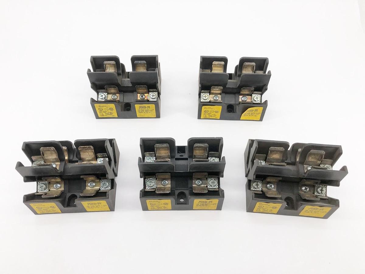 Used Lot of 5 Bussmann JP60030-3PR Fuse Holders 30A 600VAC 3 Pole