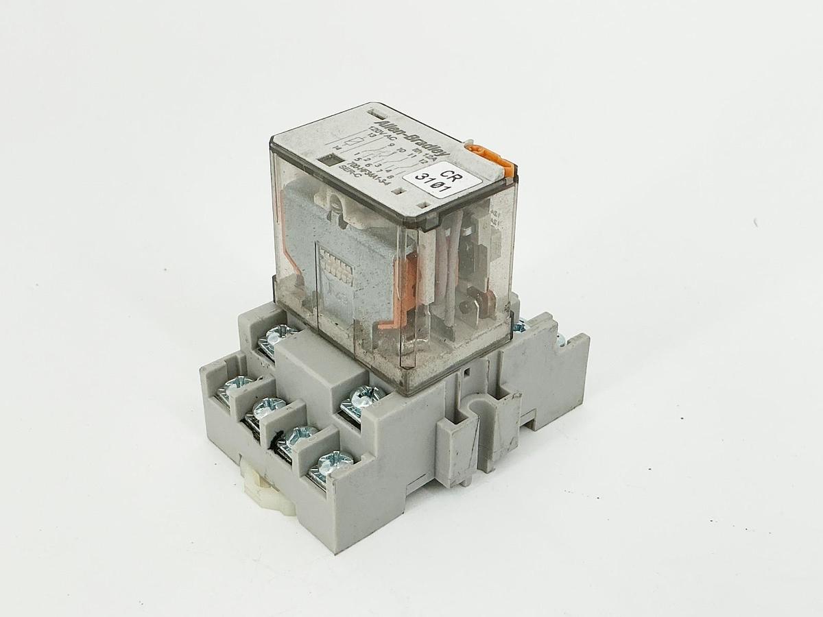 Used Allen Bradley 700-HF34A1-3-4 General Purpose Relay 4P 12A 120V 50/60Hz W/700-HN1