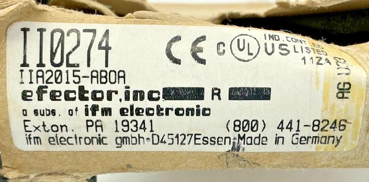New IFM II0274 IIA2015-ABOA Inductive Sensor S: 15mm nf 20-250VAC/VDC 45-65HZ