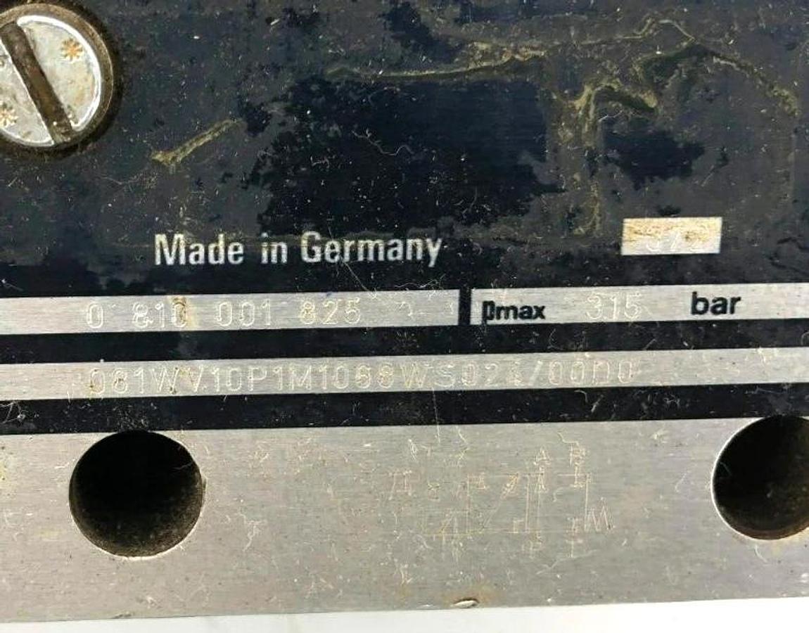 Used Bosch 0810001825 Hydraulic Valve 315bar 24V 1.74A 081WV10P1M1068WS024/00D0