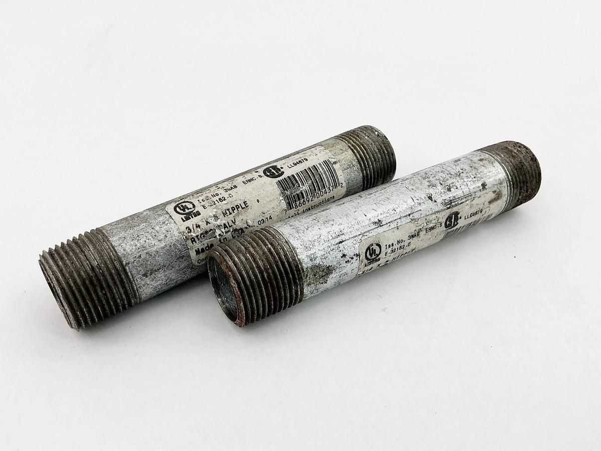 New Lot of 2 Wheatland E-32152-C 3/4X5 Conduit Nipple 3/4"X5" - No Box