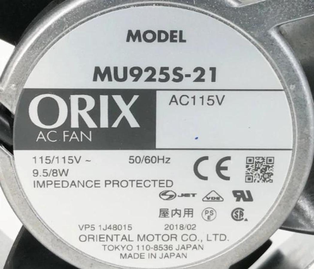 New Orix MU925S-21 Axial Cooling Fan AC115V 50/60Hz 9.5/8W - No Box