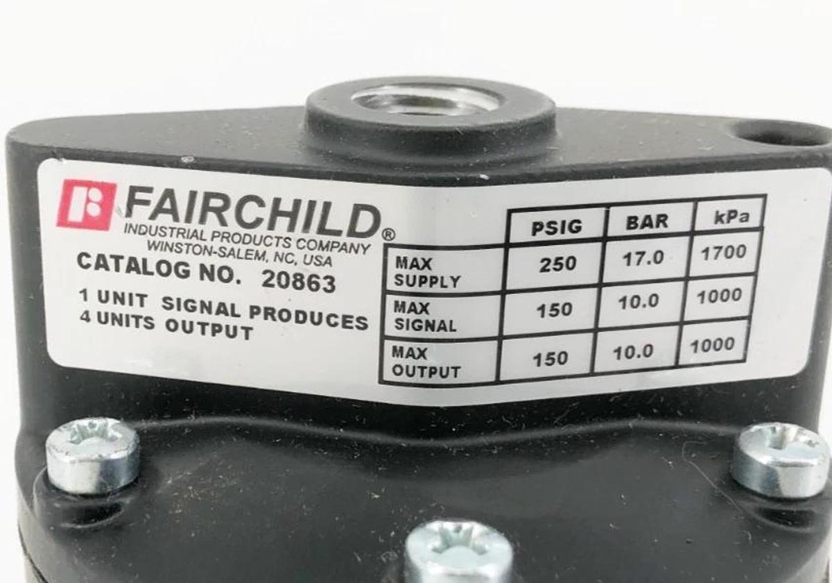New Fairchild 20863 Volume Booster 1:4 Ratio 250psig - No Box