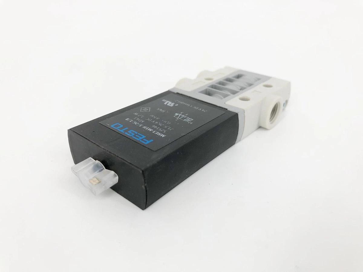 New Festo MHE3-M1H-3/2G-1/8 Solenoid Valve 21.6-26.4VDC 3.7W 525146 - No Box