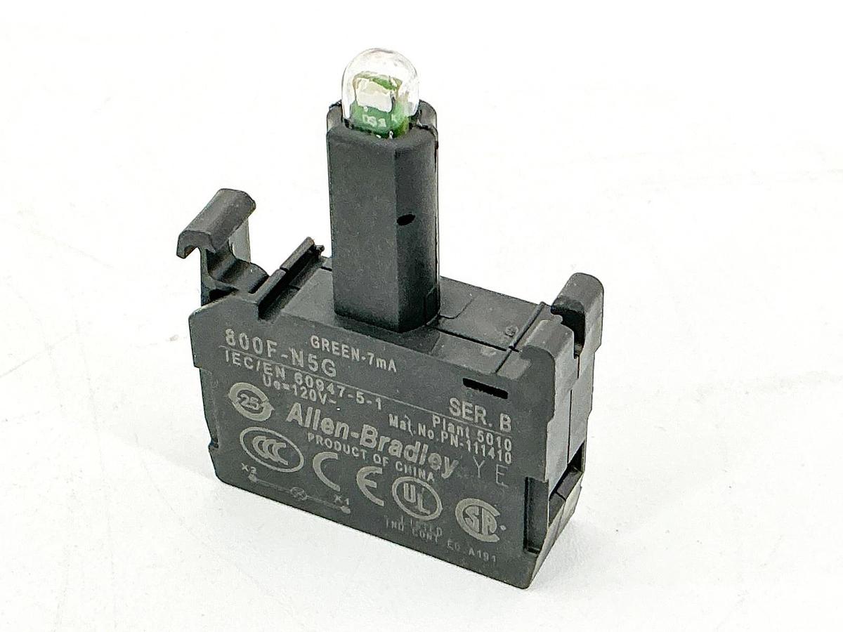 New Lot of 2 Allen Bradley 800F-N5G LED Lamp Module 120V Ser.B - No Box