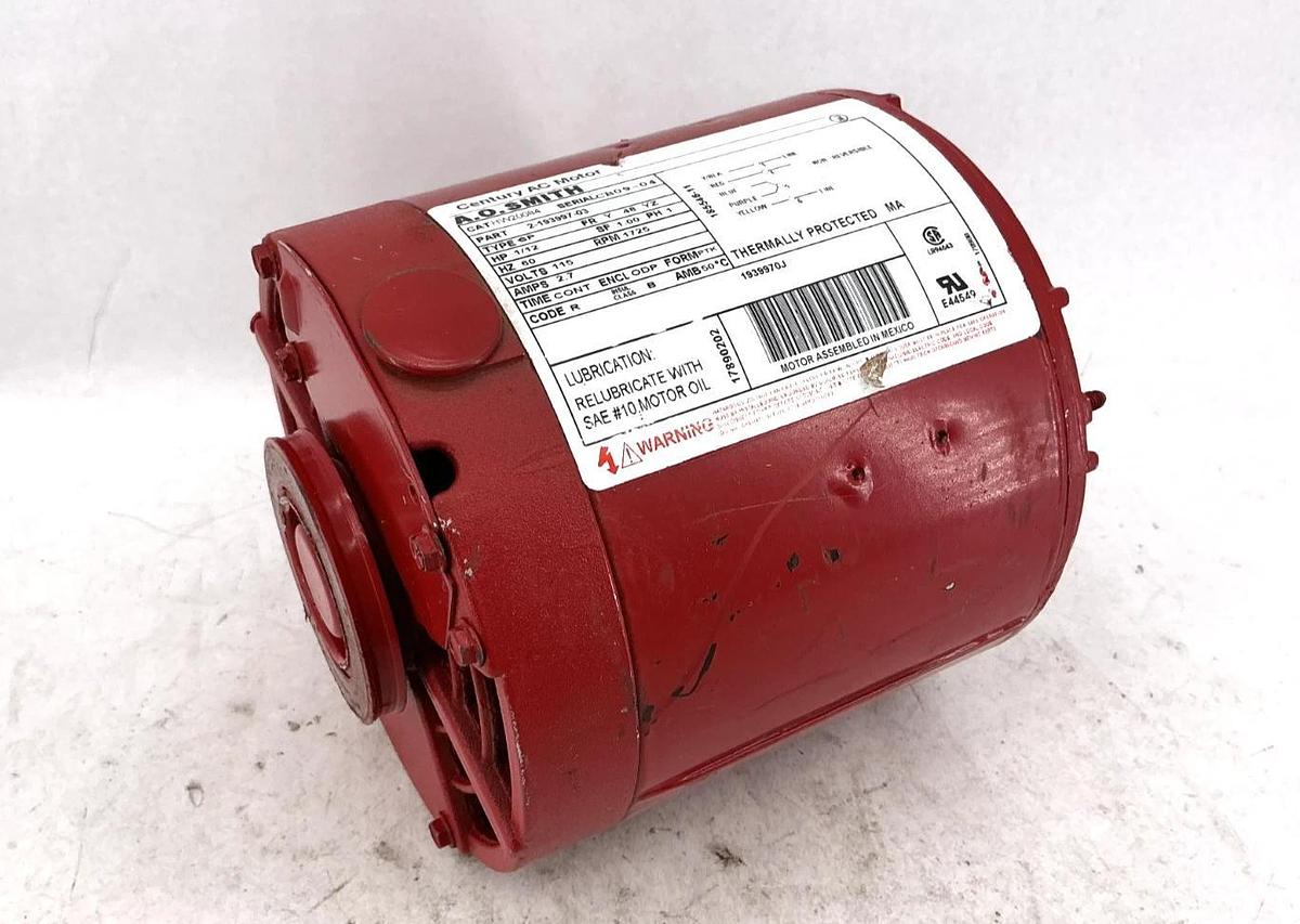Used AO Smith HW20084 Century AC Motor 2-193997-03 HP-1/12 FR-48YZ 1725RPM 2.7A 115V