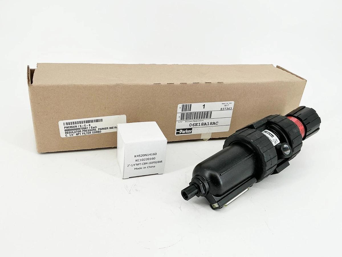 New Parker 06E18A18AC Pressure Regulator 1/4"NPT 250PSI 175F 1700kPA