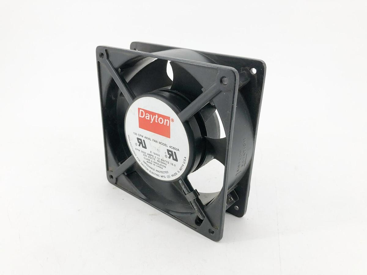 Used Dayton 4C653A Axial Fan 100CFM 230VAC 0.12A 2950RPM