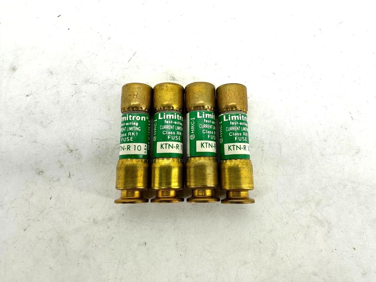 Lot of 4 New Bussmann KTN-R-10 Limitron Fast-Acting Class RK1 Fuse 10A 250V