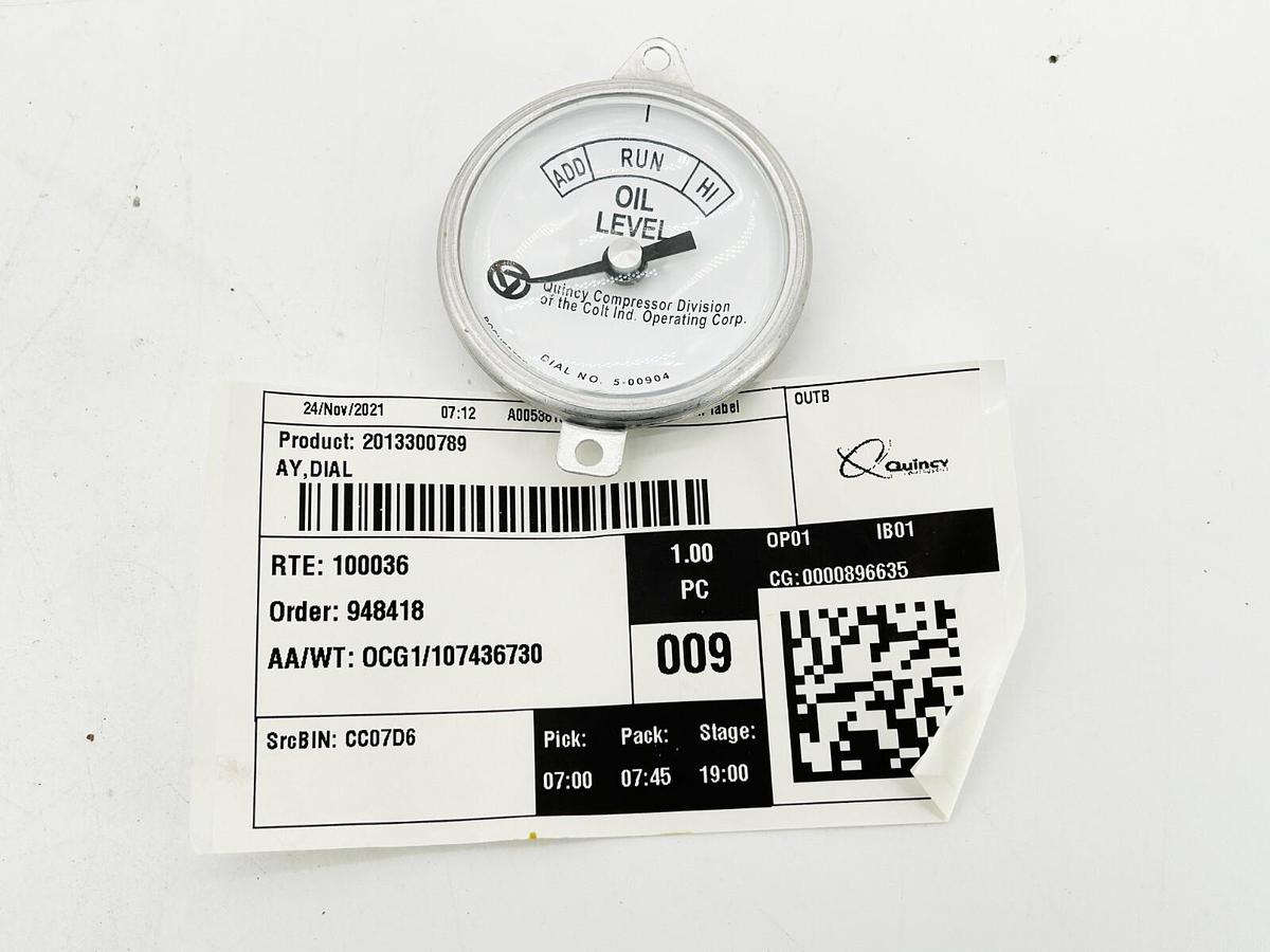New Quincy 2013300789 Dial Assembly Replacement Oil Gauge
