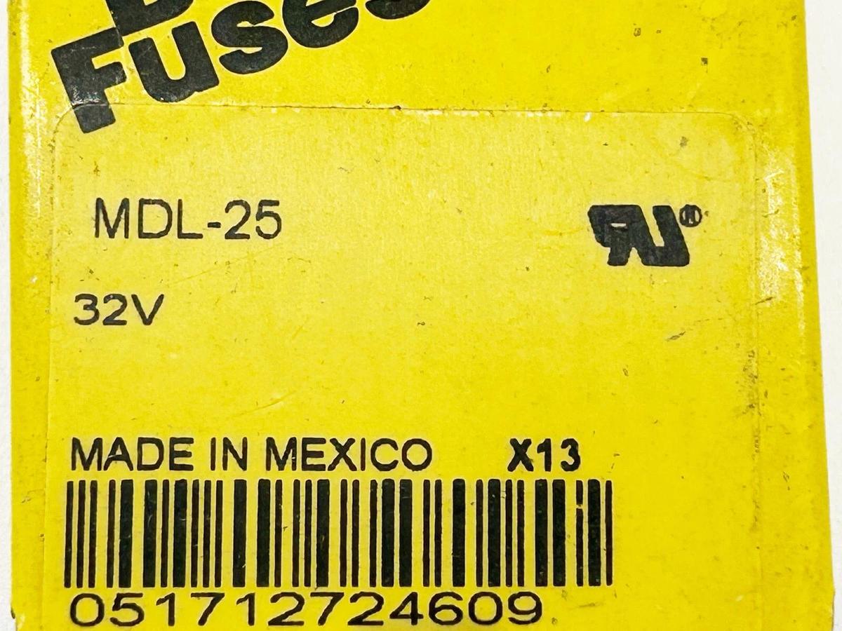 New lot of 15 Bussmann MDL-25 Fuse 25A 32V
