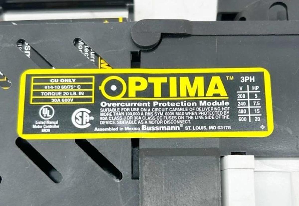 New Bussmann Optima OPM-SW Overcurrent Protection Module 30A 600V - No Box