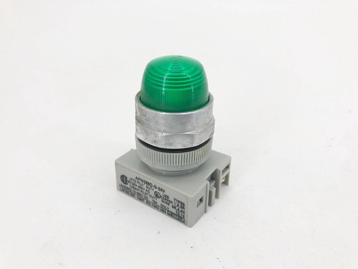 Used Lot of 2 Idec APW299D-G-24V Green Pilot Lights 24V