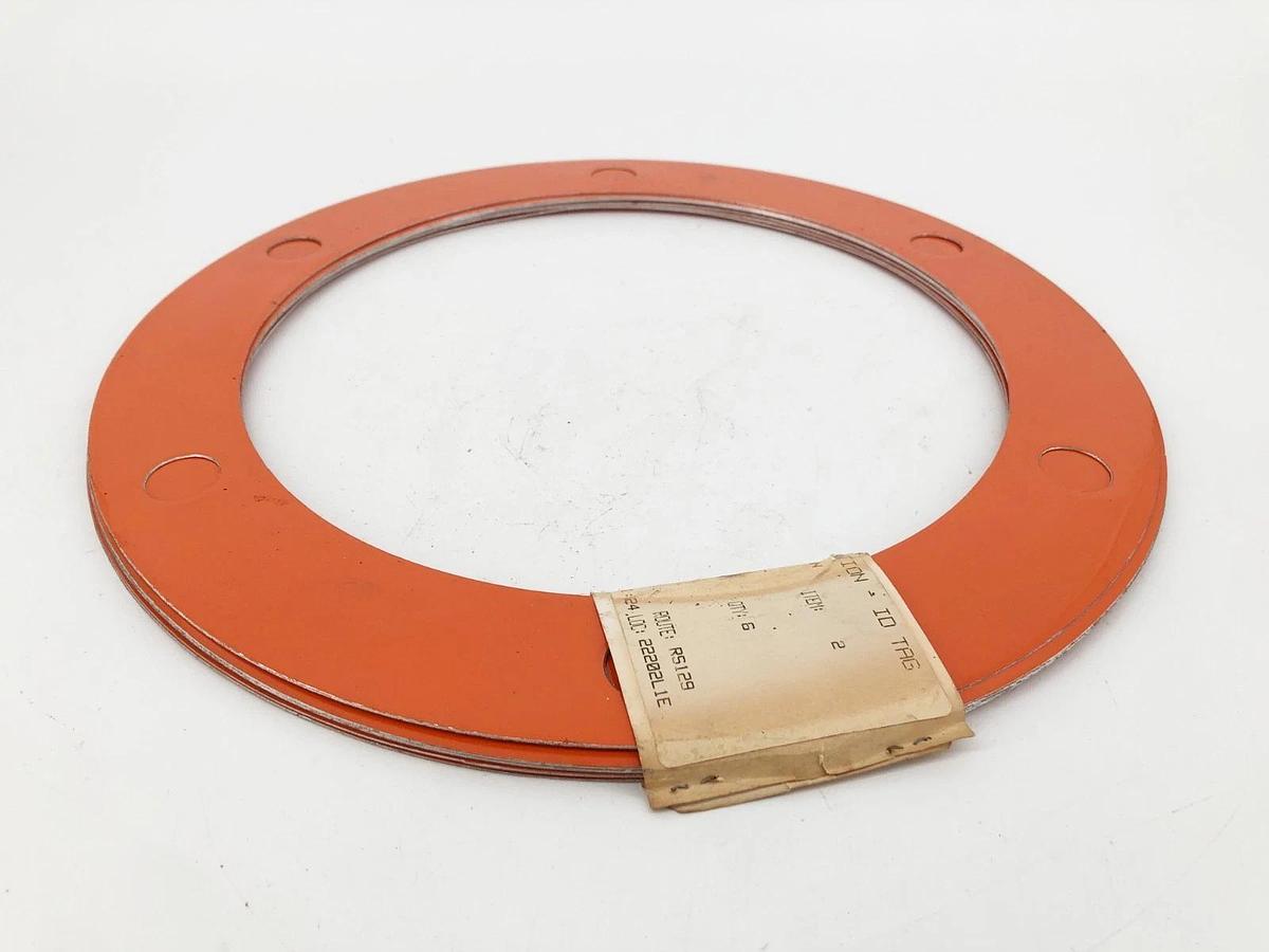 Lot of 6 New 1AL1485 Orange Aluminum Gaskets 16" OD 11-3/4" ID - No Box