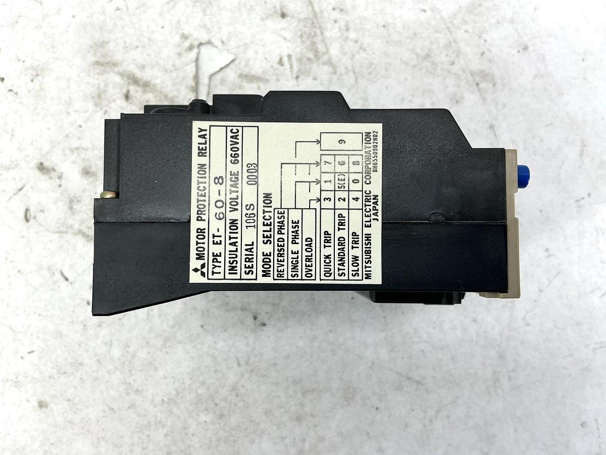 New Mitsubishi ET-60-8 Electric Motor Protection Relay 8A 110/120V 660VAC ET-60