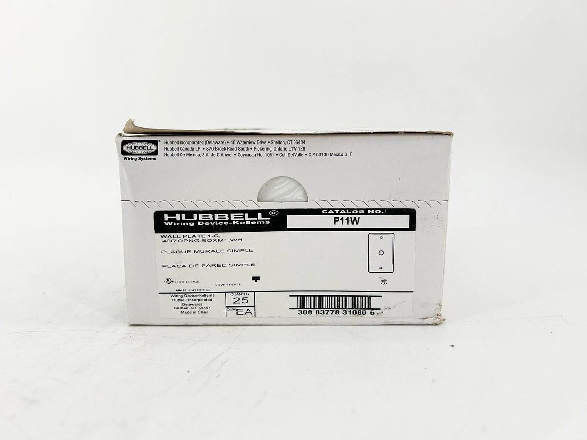 Box of 25 New Hubbell P11W Trade Select Wall Plates