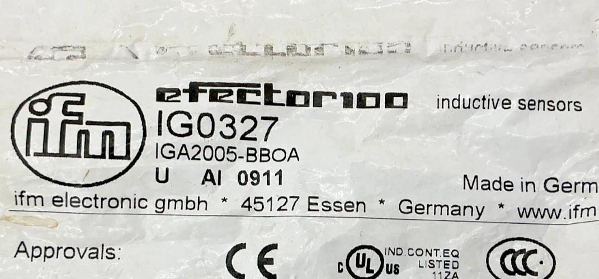 New IFM Efector IG0327 Inductive Prox Sensor 20-250V Sn=5mm IGA2005-BBOA