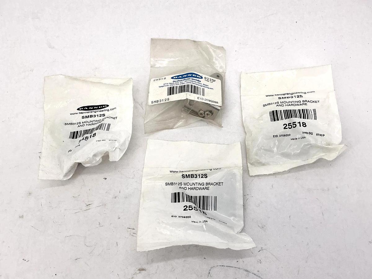 Lot of 4 New Banner SMB312S Mounting Bracket and Hardware 25518