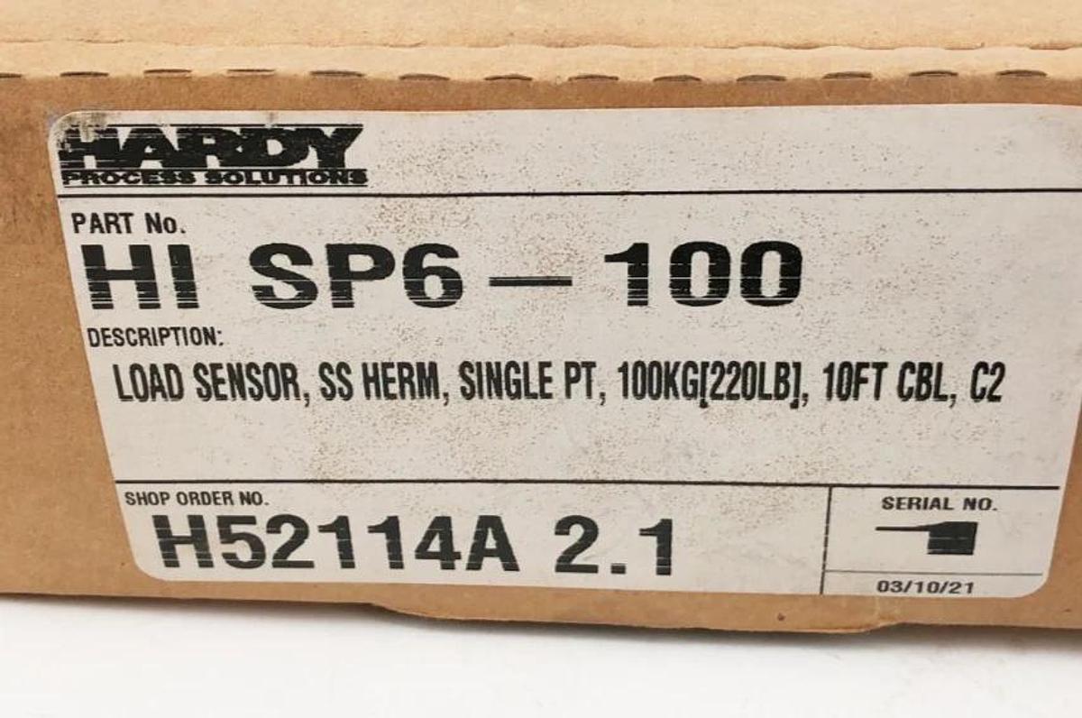 New Hardy HI SP6-100 Load Sensor SS HERM SINGLE PT 220LB H52114A
