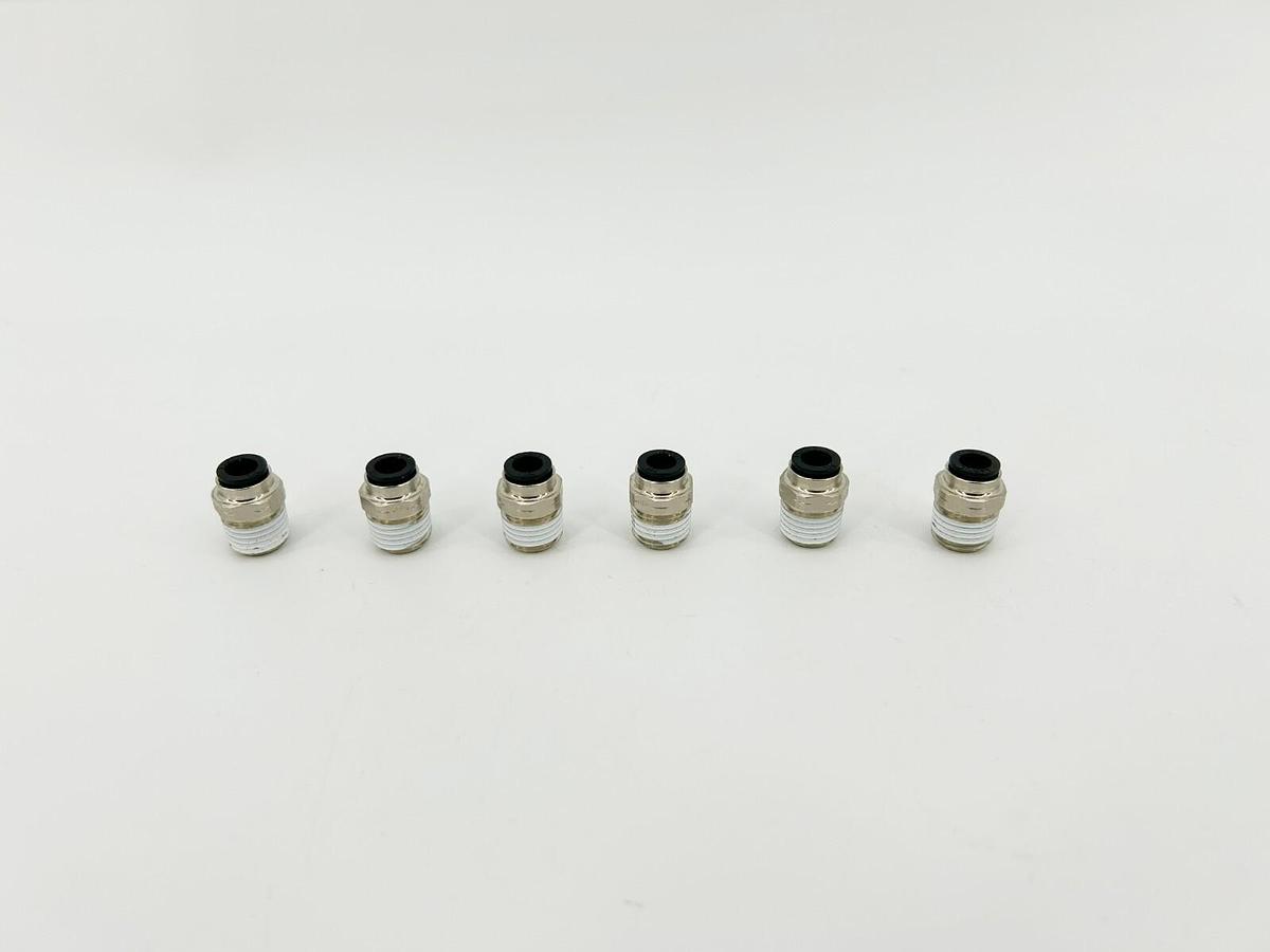 Lot of 6 New Lawson 86752 Male Connectors, 1/4" x 1/4", 290PSI