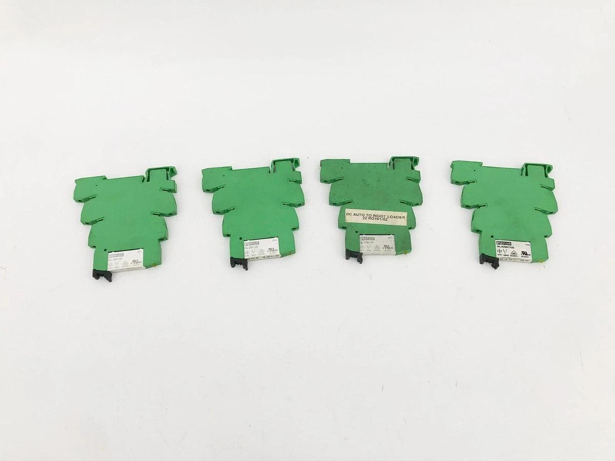 Used Lot of 4 Phoenix Contact PLC-BSC-24DC/21 Relay Bases 24VDC 2966016