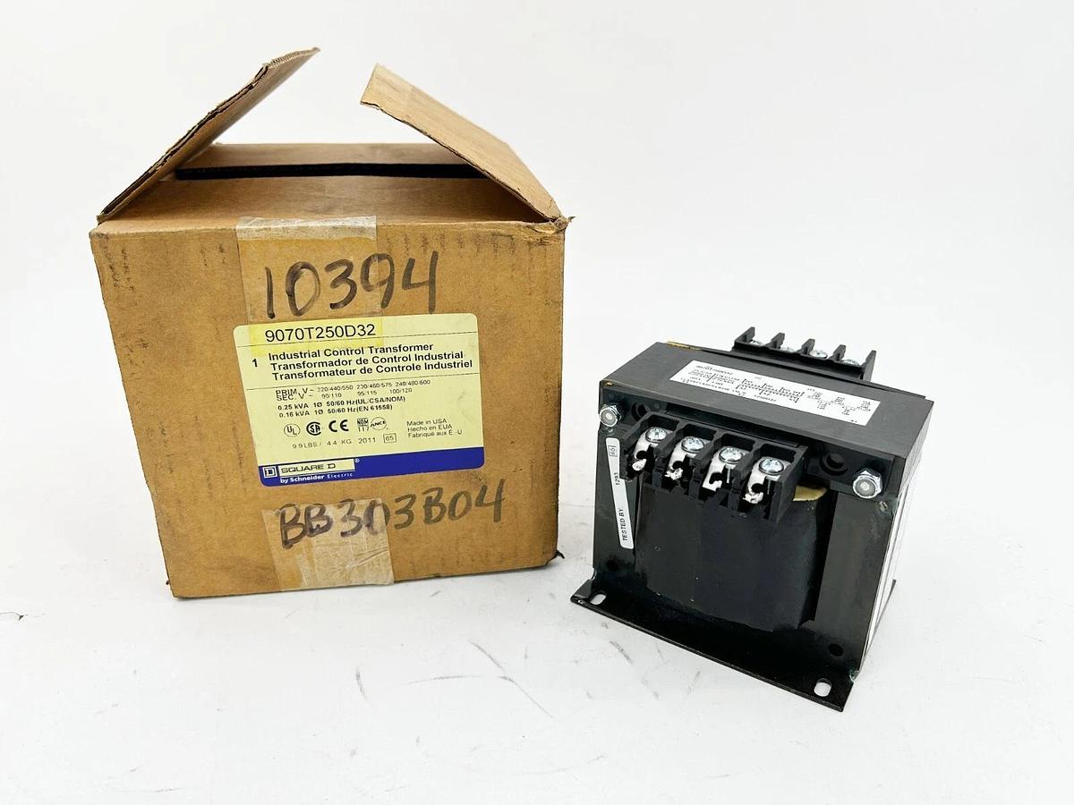 New Square D 9070T250D32 Transformer 250VA 110/120V 50/60Hz