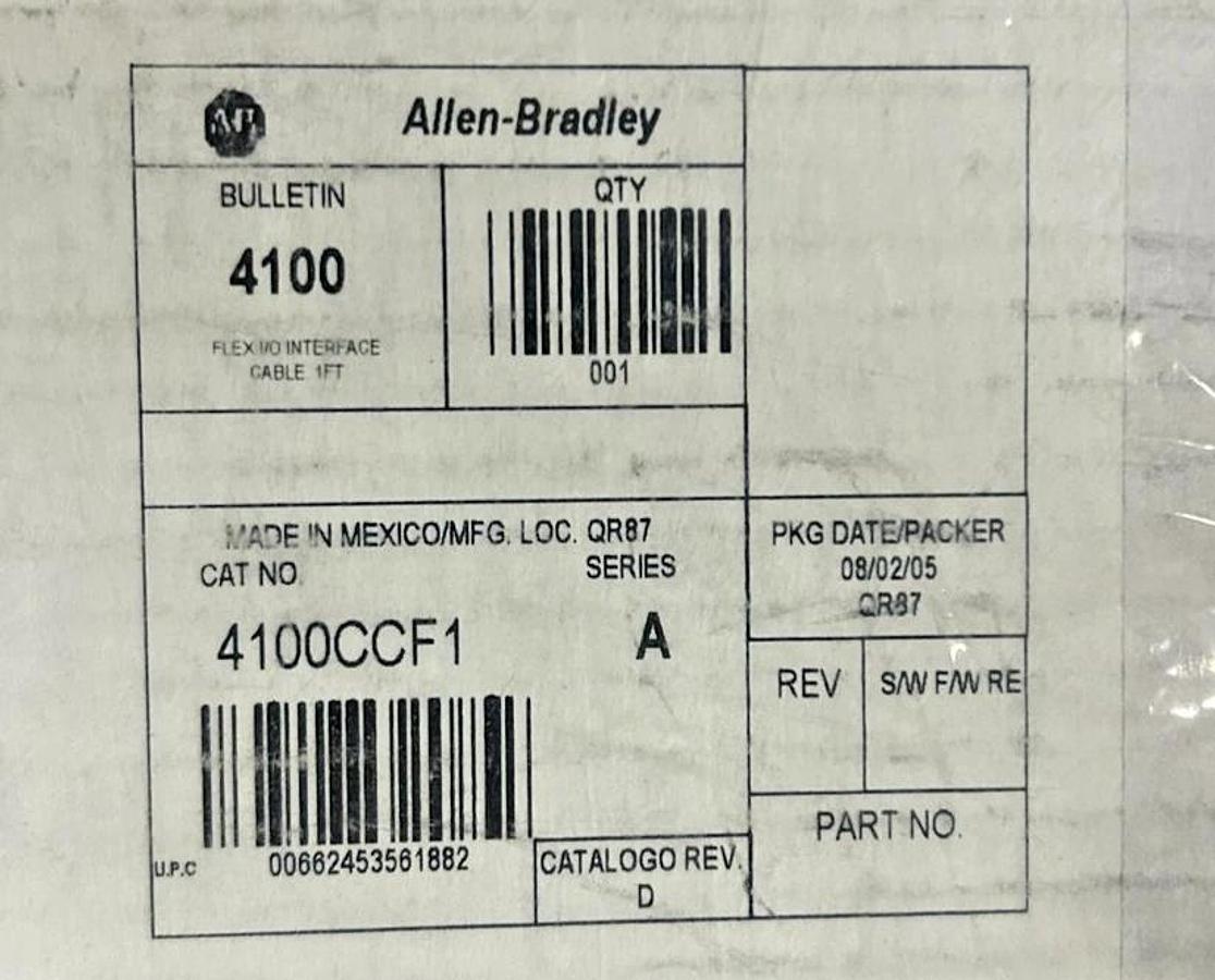 New Allen-Bradley 4100CCF1 Ser. A Flex I/O Interface Cable Assembly