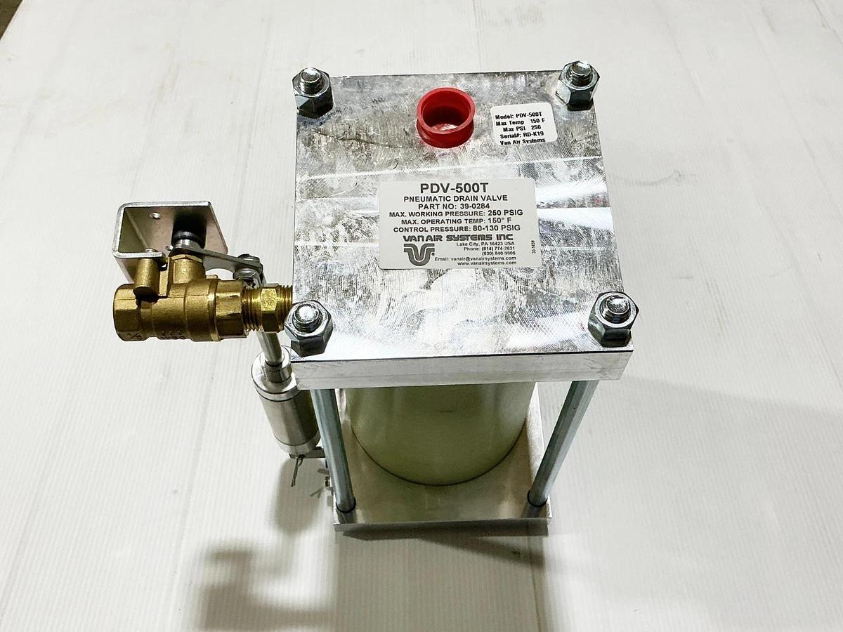 New Vanair Systems PDV-500T Pneumatic Drain Valve 250PSIG 150F Deg 39-0284