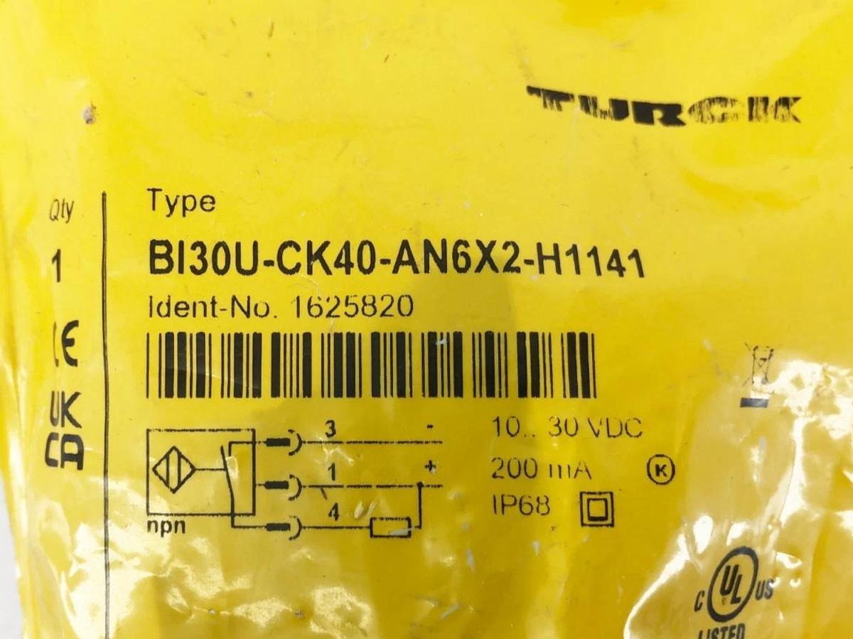 New Turck BI30U-CK40-AN6X2-H1141 Inductive Sensor 10-30VDC 1625820