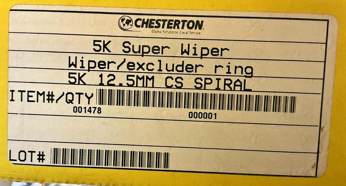New Chesterton 001478 5K Super Wiper Wiper/Excluder Ring 5K 12.5mm CS Spiral